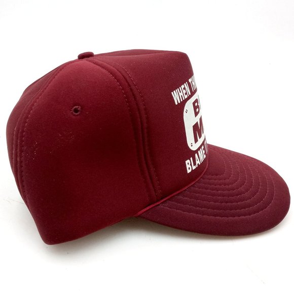 Be A Man Snapback Cap Hat Vintage Maroon Red Blame The Wife Funny Humor Joke - Picture 7 of 8
